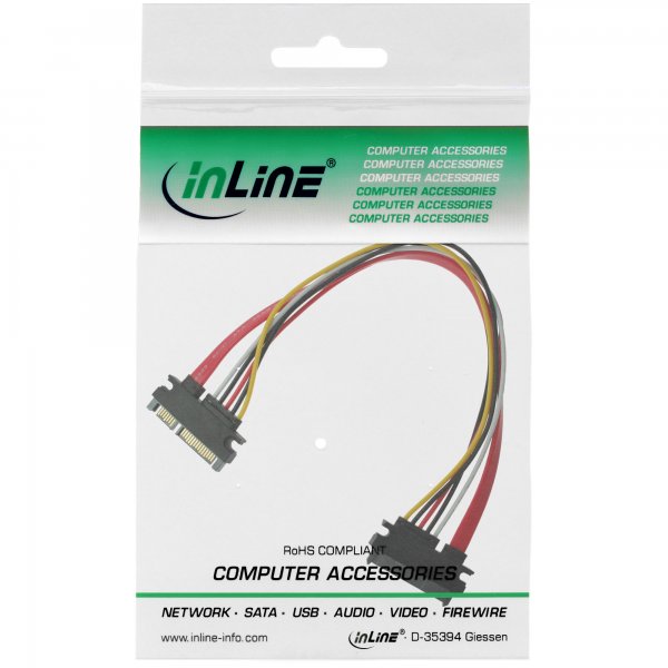 InLine Estensione di alimentazione interna SATA 6Gb/s+alim. - M-F - 0,30m