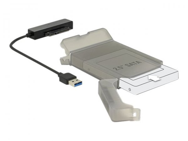 Delock 62742 - USB tipo A - SATA - Nero - Grigio - 0,15 m - JMS567 - 6 Gbit/s