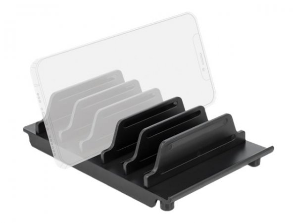 Delock Supporto per 6 tablet o smartphone nero - Nero - Plastica - 145 mm - 95 mm - 35 mm