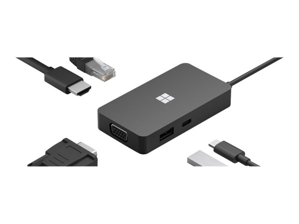 Microsoft USB-C Travel Hub Black - 3.2 Gen 2 (3.1 Gen 2) - USB tipo A - USB tipo-C - Uscita HDMI - U