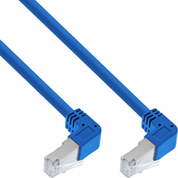 InLine Cavo patch con due lati angolati verso il basso - S/FTP - Cat.6 - blu - 1,6m