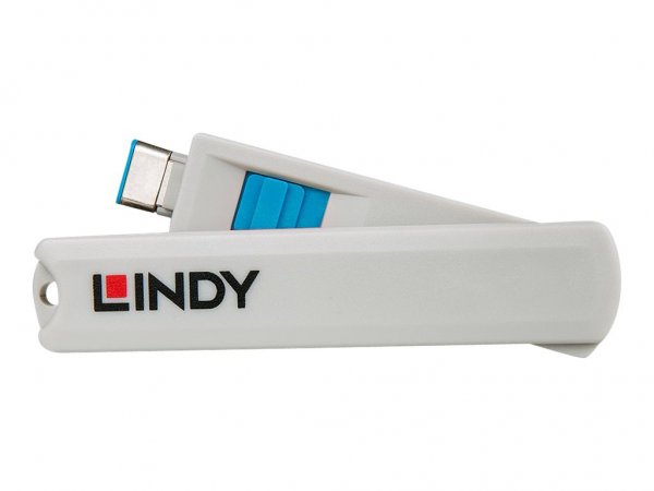 Lindy 40465 - Bloccaporte + chiave - USB tipo-C - Blu - Acrilonitrile butadiene stirene (ABS) - 1 pz