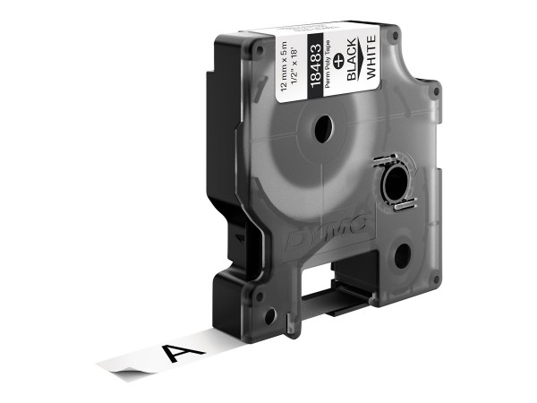 Dymo Rhino Etichette in poliestere permanenti industriali | 12 mm x 5,5 m | Stampa nera su bianco |