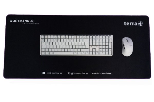 TERRA Mousepad XXL NEON Gaming black/purple lila Umkettelung 900 x 400 3
