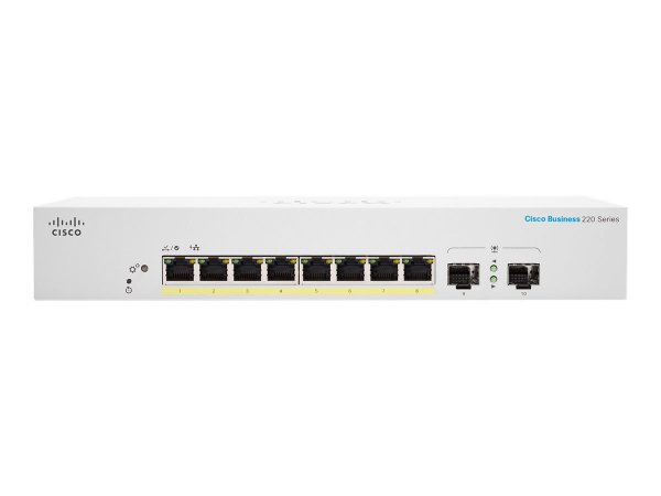 Cisco CBS220-8P-E-2G-EU - Gestito - L2 - Gigabit Ethernet (10/100/1000) - Supporto Power over Ethern