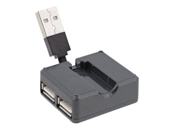InLine Hub USB 2.0 a 4 porte - da USB-A maschio a 4x USB-A femmina - cavo 4cm