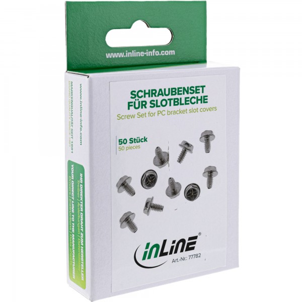 InLine Viti Staffe PCI Slot - Lung. 6,3mm - testa corce esagonale - argento - 50pz
