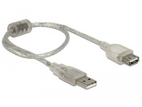 Delock 82244 - 0,3 m - USB A - USB A - USB 2.0 - 0,48 Gbit/s - Trasparente