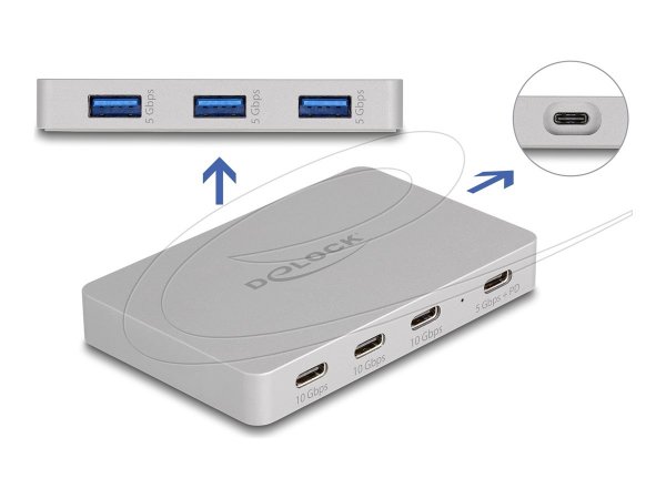 Delock USB Hub mit 4 x Type-C Buchse