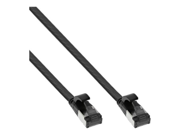 InLine Cavo Patch piatto - U/FTP - TPE Cat.8.1 - senza alogeni - nero - 0,25m