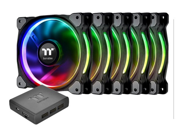 Thermaltake CL-F054-PL12SW-A - Ventilatore - 12 cm - 500 Giri/min - 1500 Giri/min - Nero