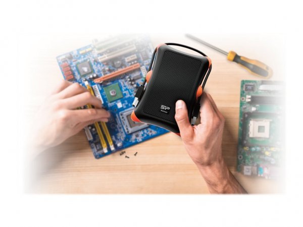 Silicon Power Armor A30 - Box esterno HDD/SSD - Collegamento del dispositivo USB - Nero - Arancione