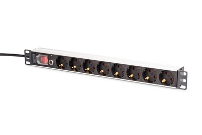DIGITUS 1U Alu PDU Rackmount 7x Sicherheit+ 1x Ausgang - Strip alimentazione - 2 m