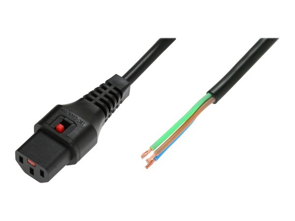 MicroConnect OPEN/IEC C13 Straight Female Black Power Cable with IEC LOCK
