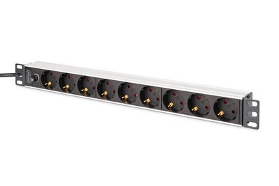 DIGITUS 1U Alu PDUrackmount.8x CEE 7/7 outlet1x - (offline) ups - 19"