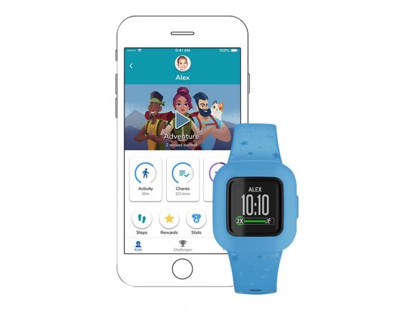 Garmin vivofit jr. 3 - Tracciatore di attività da braccio - MIP - Resistente all'acqua - Blu