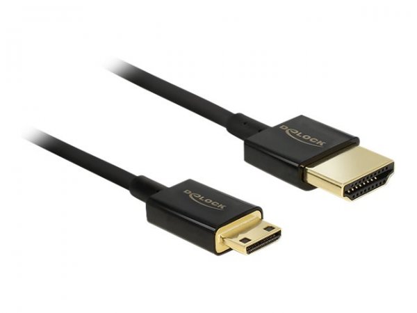 Delock Kabel High Speed HDMI mit Ethernet - HDMI-A Stecker> Mini-C 3D 4K 0.25 - Cavo - Digitale/disp