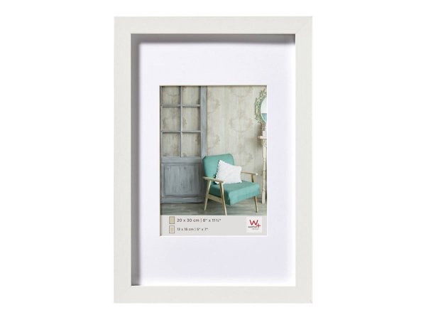walther design EA030W - Cornice per foto singola - Legno - Bianco - 13 x 18 cm - Rettangolare - 230