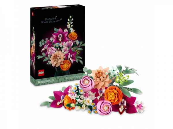 LEGO 10342 Botanicals Schöner Rosafarbener Blumenstrauß