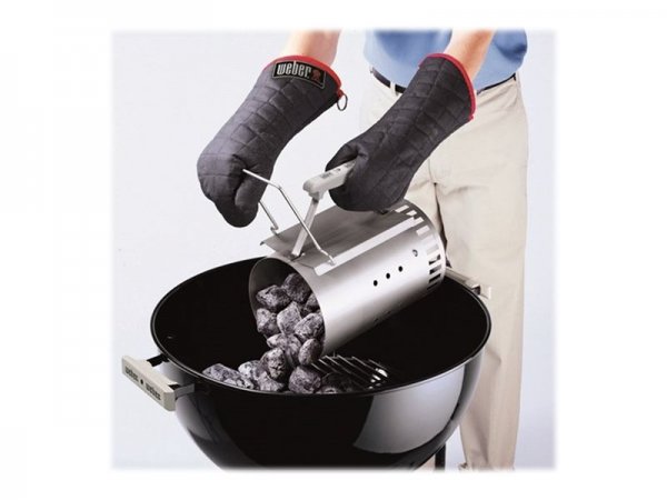 Weber Kit Ciminiera Accensione - 2kg Bricchetti - 6 Cubetti Accendifuoco - Set da barbecue - Argento