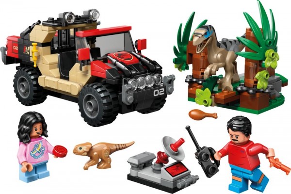 LEGO Jurassic World 76972 Raptor Verfolgungsjagd mit dem Geländewagen