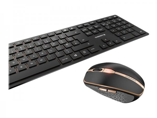 Cherry DW 9100 SLIM - Wireless - RF senza fili + Bluetooth - Nero - Mouse incluso
