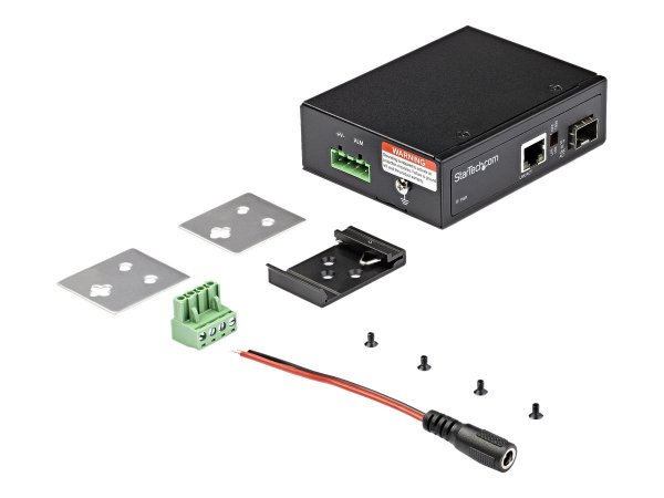 StarTech.com Media Converter fibra ottica a Ethernet - Convertitore industriale da fibra a rame - 1G