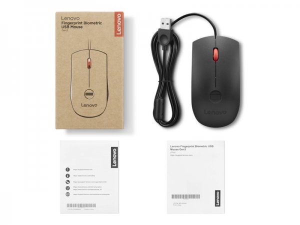 Lenovo Fingerprint Biometric Usb Mouse Gen3 - Mouse - 2000 dpi