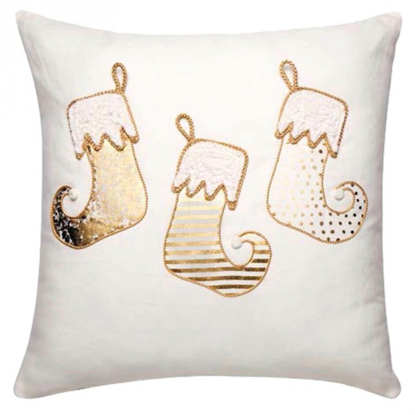 L'Oca Nera Motivkissen mit Weihnachtssocken 45x45 cm