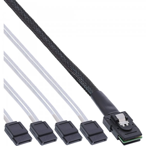 InLine Cavo Mini SAS - SFF-8087 a 4x SATA - 0,5m - configurazione Crossover - OCF