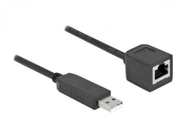 Delock Cavo di connessione seriale con chipset FTDI - USB 2.0 Tipo-A maschio per RS-232 RJ45 femmina