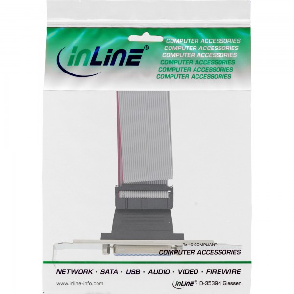 InLine Staffa PCI - 1x parallela Sub-D 25pin - IDC 26pin F - 0,34m - bulk