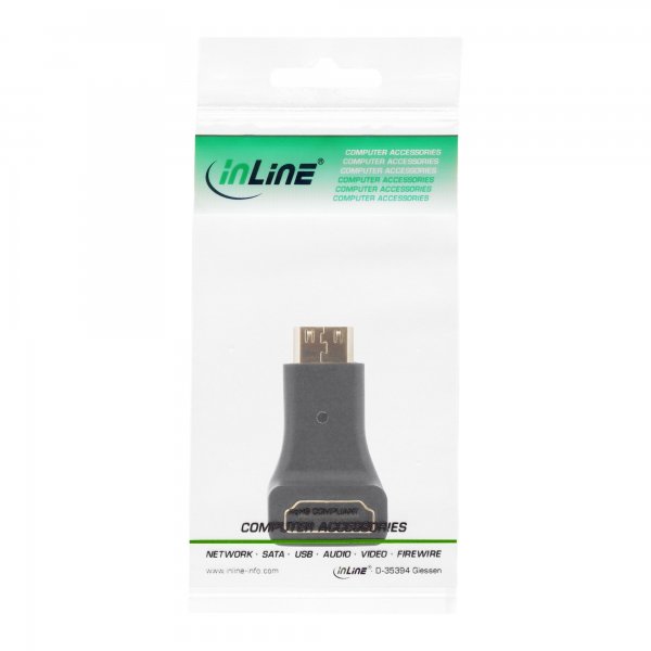 InLine Adattatore HDMI Typ A Femmina a Mini HDMI Tipo C Maschio - angolato 90°