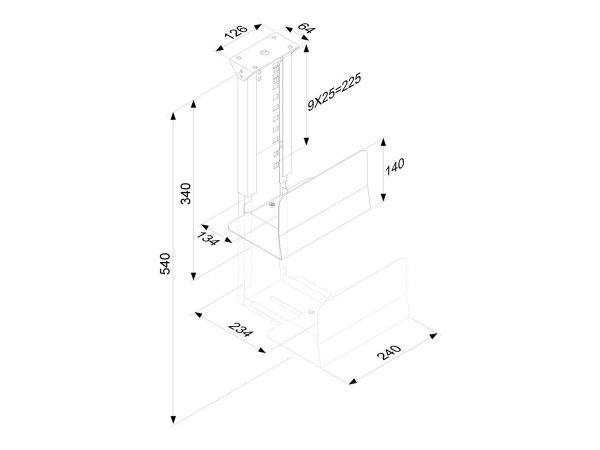 Neomounts CPU-D200BLACK Supporto per CPU - max 30 kg - universale - Supporto per CPU da tavolo - 30