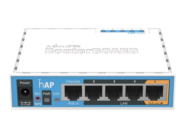 MikroTik hAP - 10,100 Mbit/s - USB tipo A - 6 - 30 V - 5 W - Bianco - Antenna integrata
