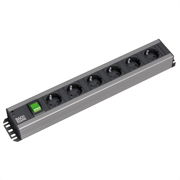 Bachmann 300.003 - Basic - 2U - Nero - Grigio - 6 presa(e) AC - 2 m - 74 mm