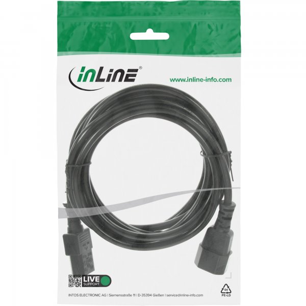 InLine Prolunga elettrica - da C13 a C14 - nero - 5m