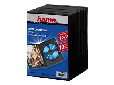 Hama Custodia Dvd Singola - 10 Pezzi - Custodia Jewel - 1 dischi - Nero - Polipropilene (PP) - 190 m