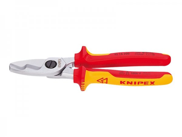 KNIPEX 95 16 200 - Tagliacavi manuale - Rosso - Giallo - Cromo - 2 cm - VDE - 200 mm