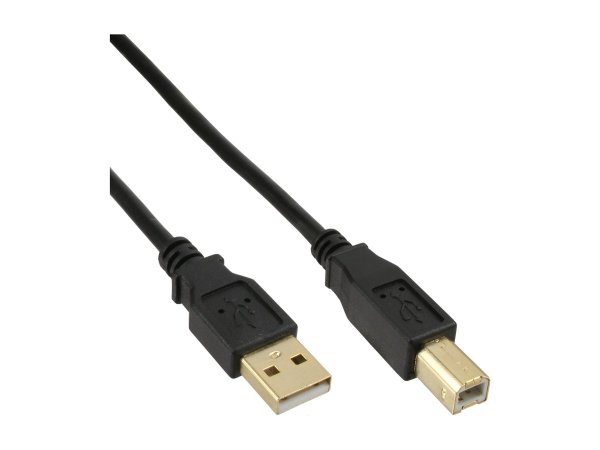 InLine Cavo USB 2.0 A maschio / B maschio - dorato - nero - 3m