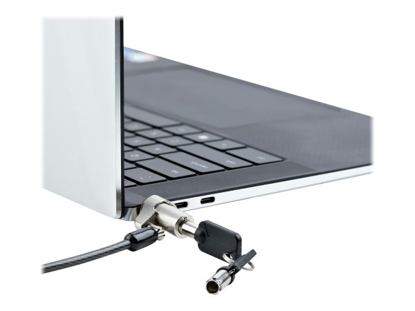 StarTech.com NBLWK-LAPTOP-LOCK - 2 m - Noble - 2 Chiavi - Plastica - Acciaio - Nero - Argento