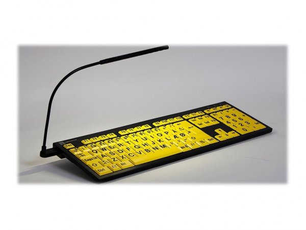 Logickeyboard LKB-LPBY-BTON-DE - Mini - Wireless - Bluetooth - QWERTZ - Nero - Giallo