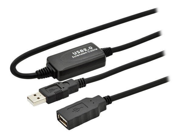 DIGITUS Cavo prolunga attivo USB 2.0 - 10 m - USB A - USB A - USB 2.0 - 0,48 Gbit/s - Nero
