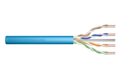 DIGITUS Cavo di installazione a doppino intrecciato CAT 6A U-UTP - 500 m - Cat6a - U/UTP (UTP) - Blu