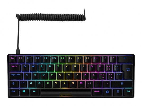Sharkoon SGK50 S4 - 60% - Cablato - USB - QWERTY - LED RGB - Nero