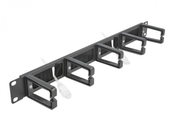 Delock 19" Kabelmanagement Bürstenleiste 5 Bügel 1 HE schw.