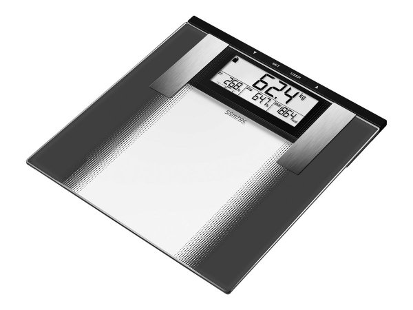 Sanitas SBG 21 - Bilancia pesapersone elettronica - 180 kg - Argento - kg/lb - Vetro - Tappo