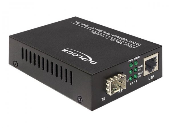 Delock Media Converter 1000Base-T to SFP - 1000 Mbit/s - 1000Base-T - 10Base-T - Gigabit Ethernet -