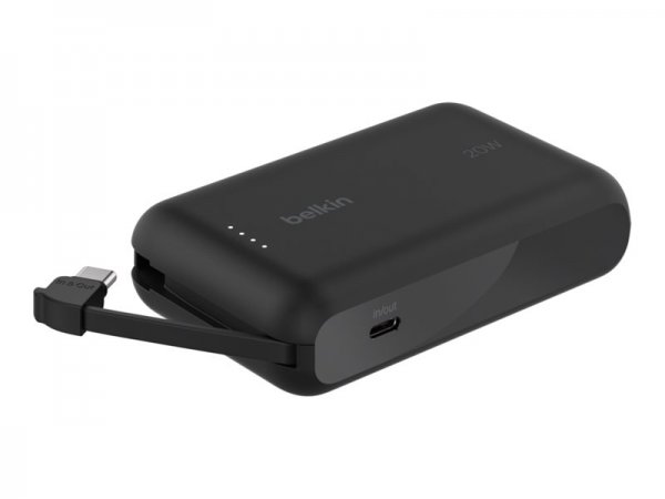 Belkin BoostCharge - Powerbank - mit integriertem Kabel - 10000 mAh - 20 Watt -...
