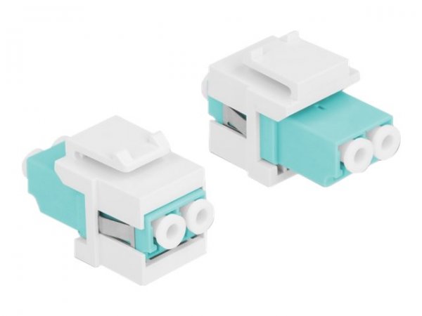 Delock Keystone Modul LC Duplex Bu zu aqua/weiß - Cavo - Rete